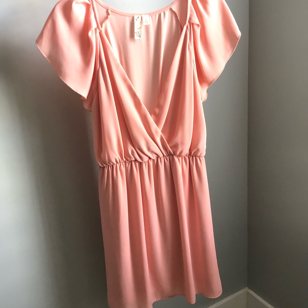 Peachy pink flowy dress